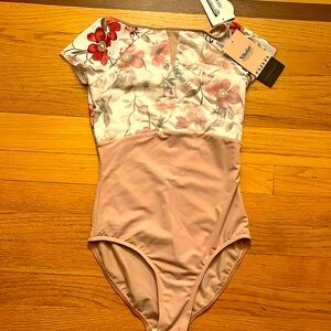 Nikolay Floral Leotard in tea rose